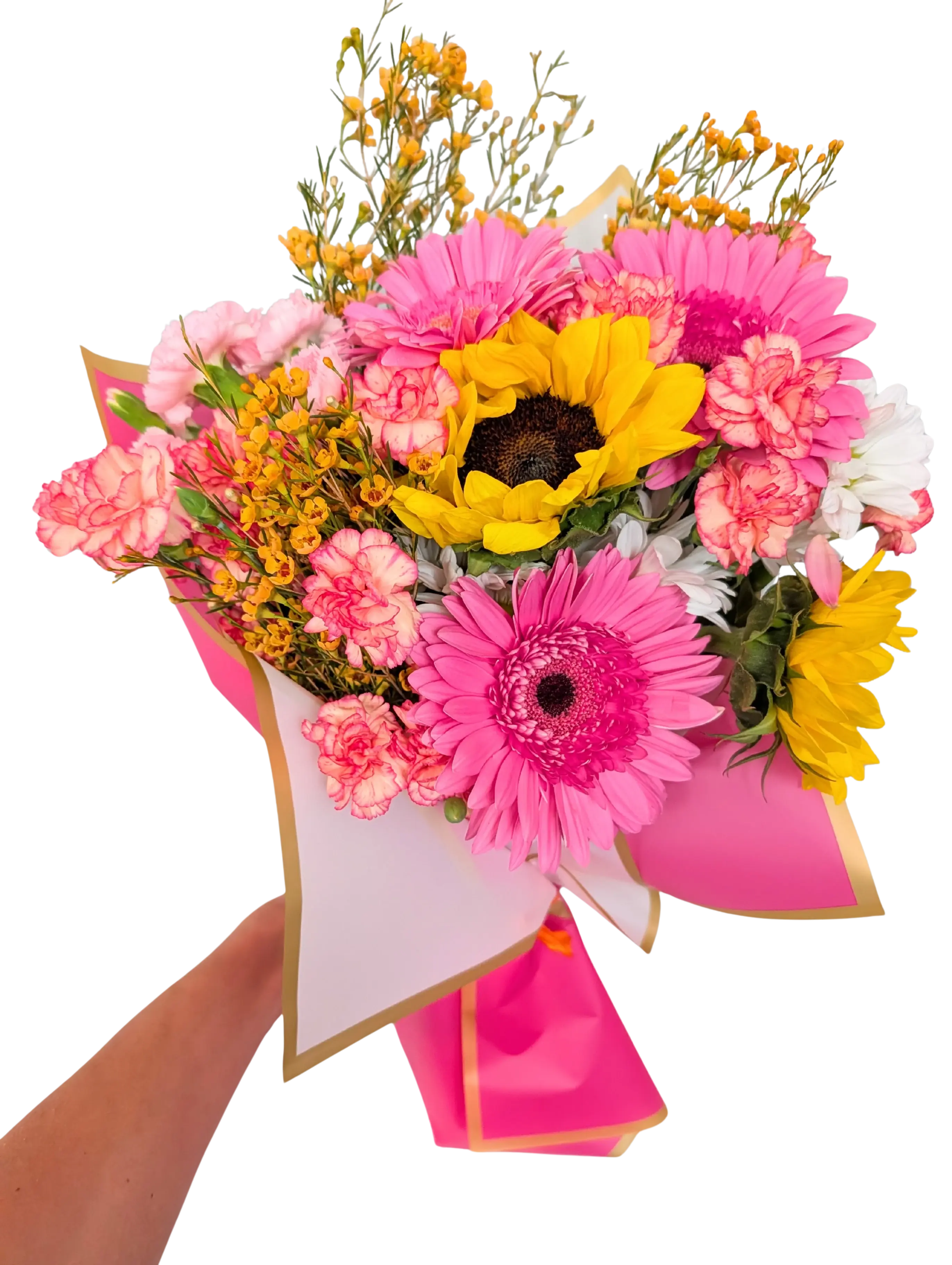 Custom Wrapped Real Flower Bouquet - M đˇ