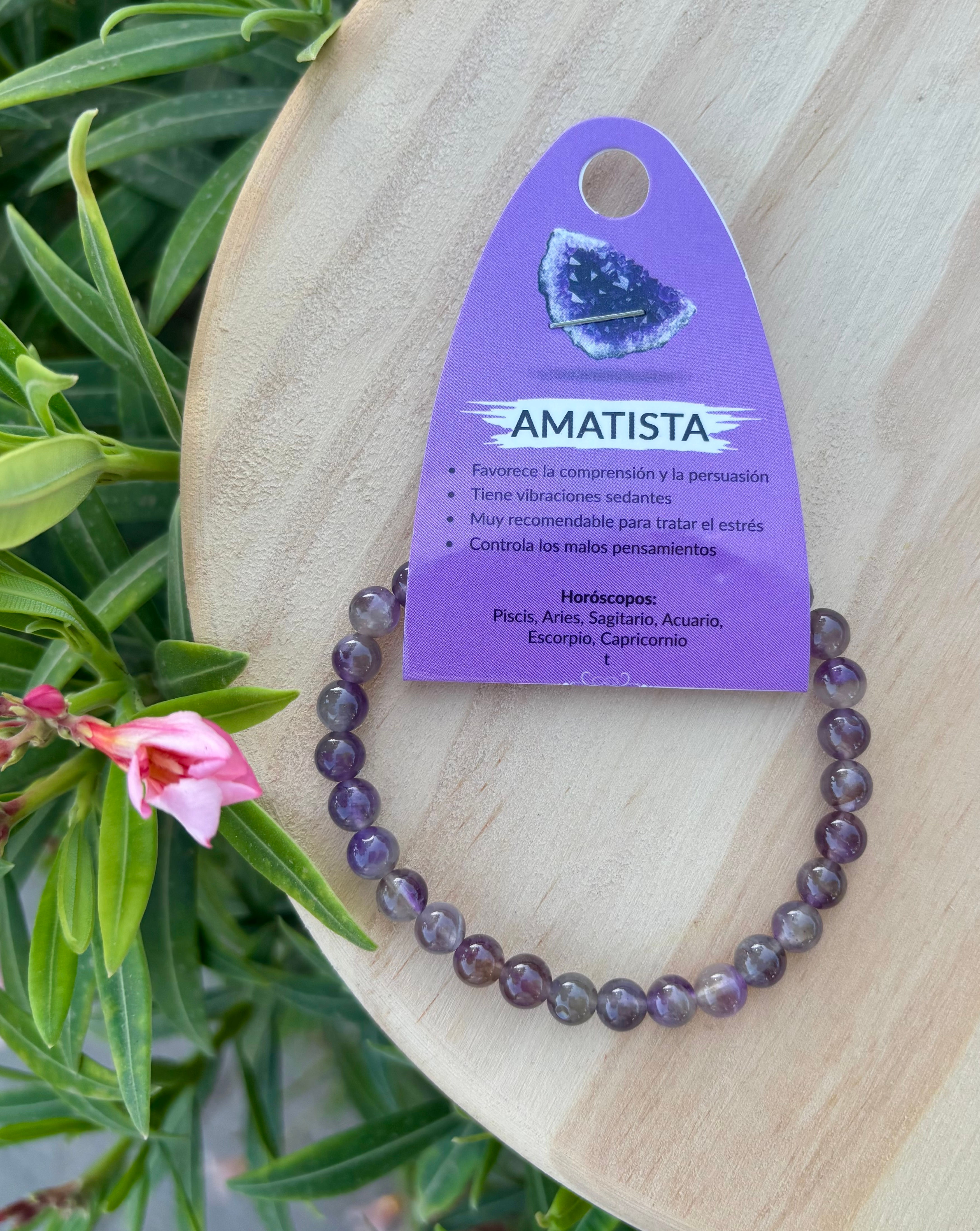 Pulsera mineral Amatista 6mm 