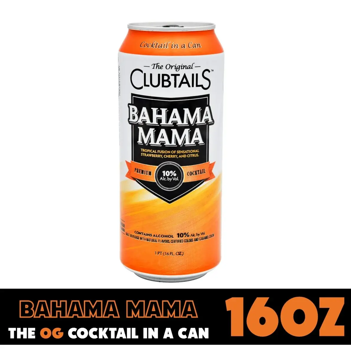 Clubtails Bahama Mama, 10% ABV 16oz Single, The Original Cocktail-in-a-Can