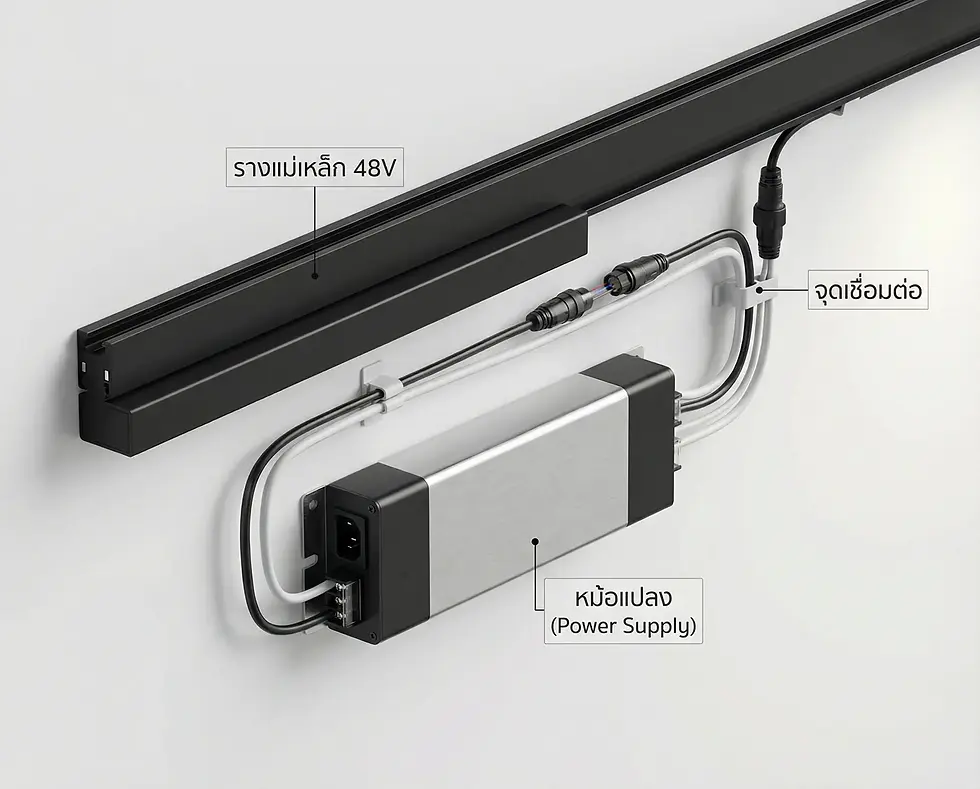 วิธีต่อหม้อแปลงไฟรางแม่เหล็ก หลายรางใช้ตัวเดียวได้ไหม
