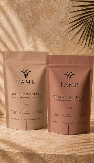Cafés de noyaux de dattes torréfiés TAMR Pure et Spiced