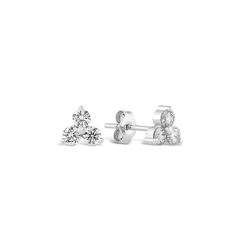 Thumbnail: Triple Diamond Stud Jenna Earrings