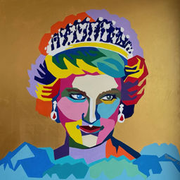 Colorful portrait of Lady Diana, pop art style