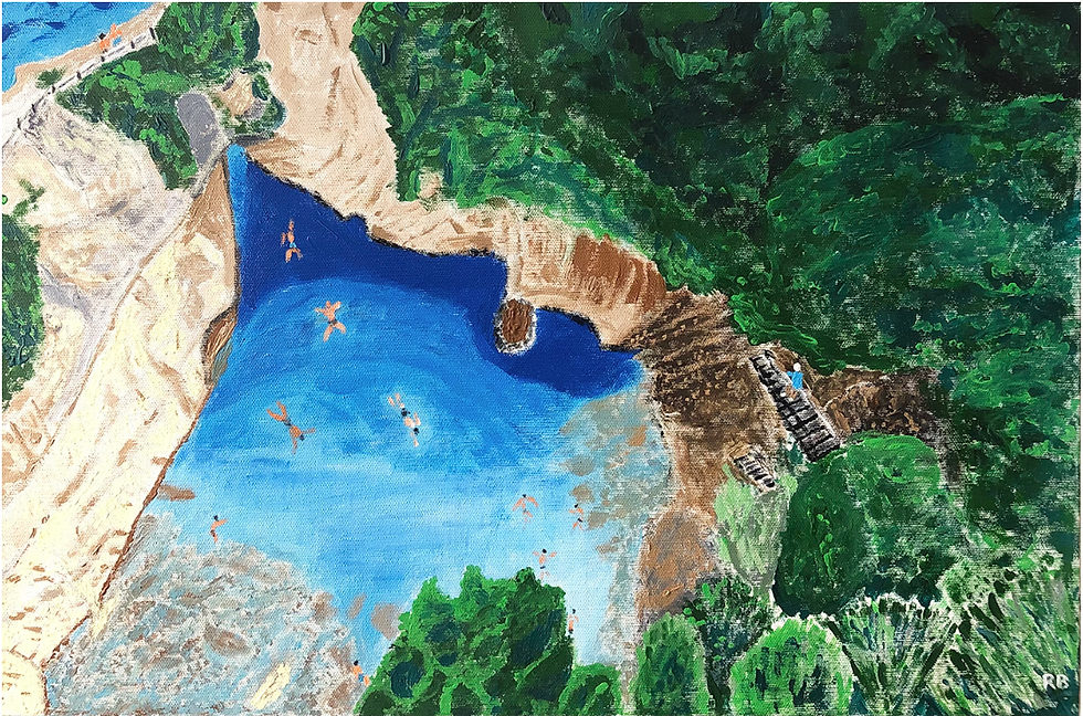 una macchina che cade nell'acqua