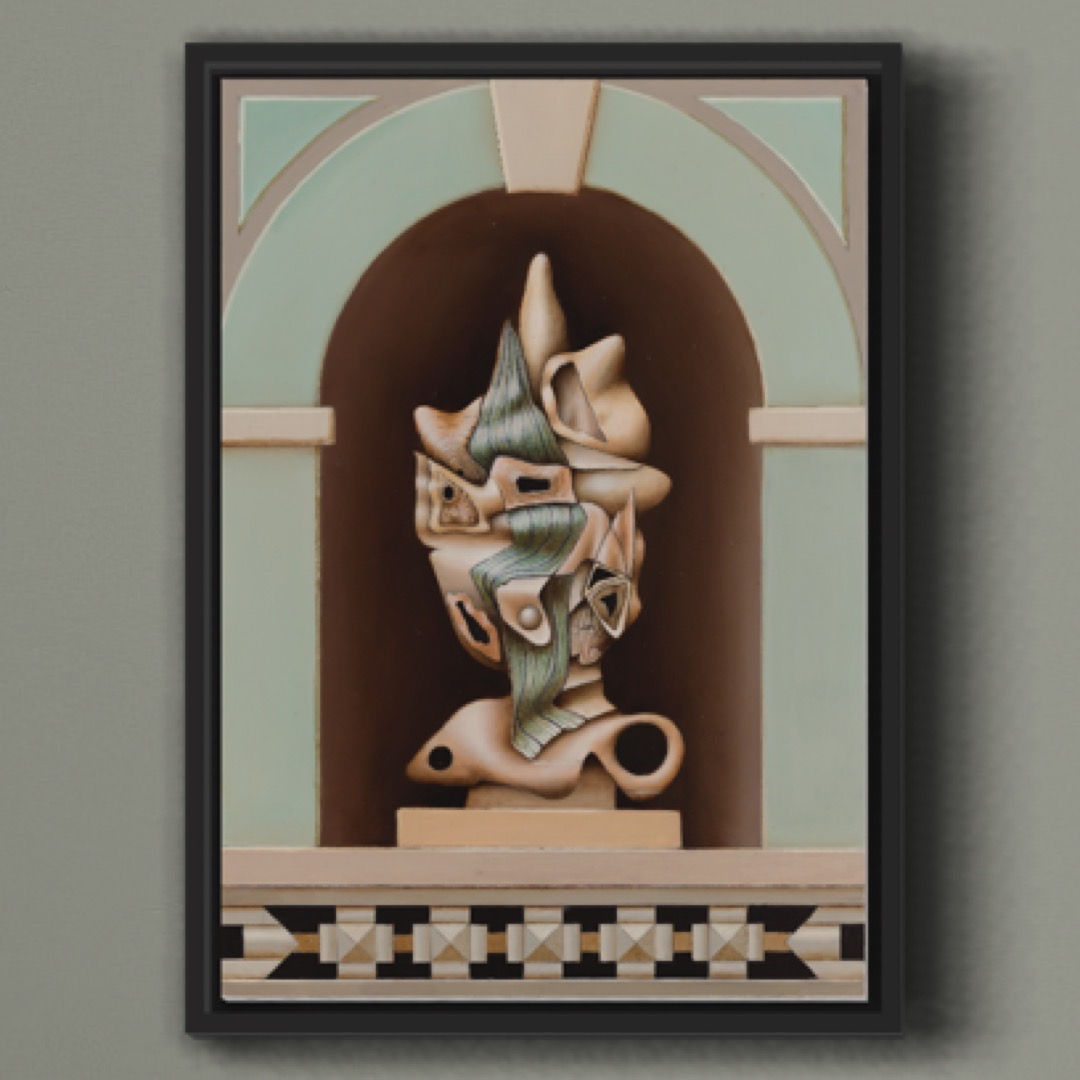 Sculture astratta in cornice, stile art déco