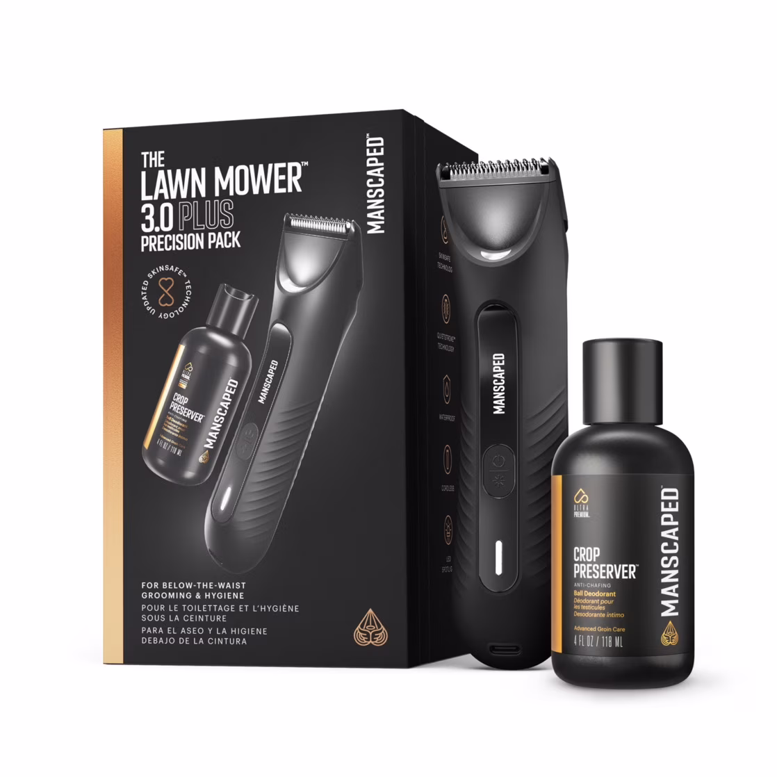 MANSCAPED® The Lawn Mower® 3.0 Plus Precision Pack, Men's Electric Groin Shaver & Body Hair Trimmer