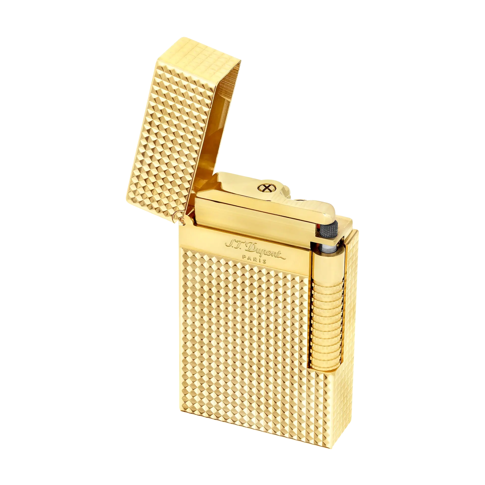 S.T. Dupont Le Grand Dupont Yellow Gold Diamond Head Lighter - Perfect Ping