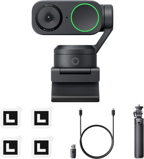 Insta360 Link 2 Tripod Bundle - PTZ 4K Webcam for PC/Mac, 1/2" Sensor, AI Tracking, HDR, AI Noise-Ca