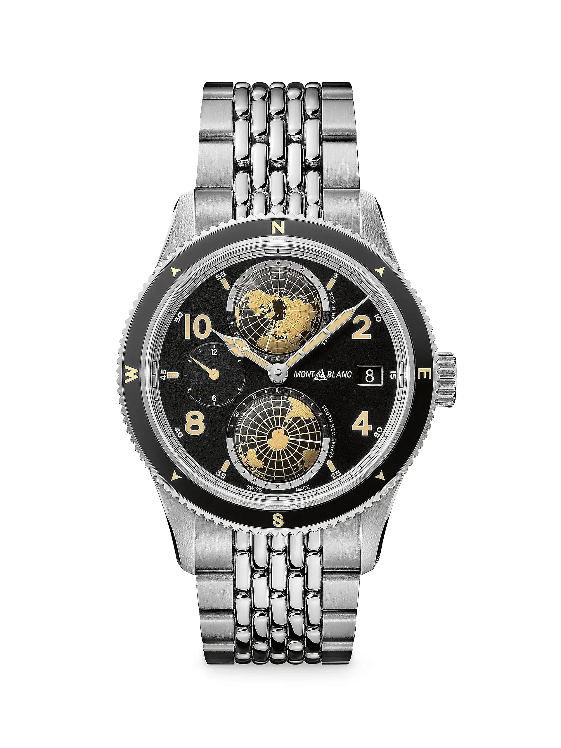 Men's Montblanc 1858 Geosphere Stainless Steel Bracelet Watch