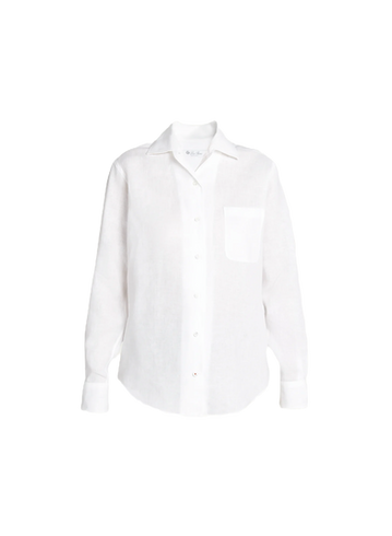 Loro Piana Andre Solaire Button-Front Linen Blouse