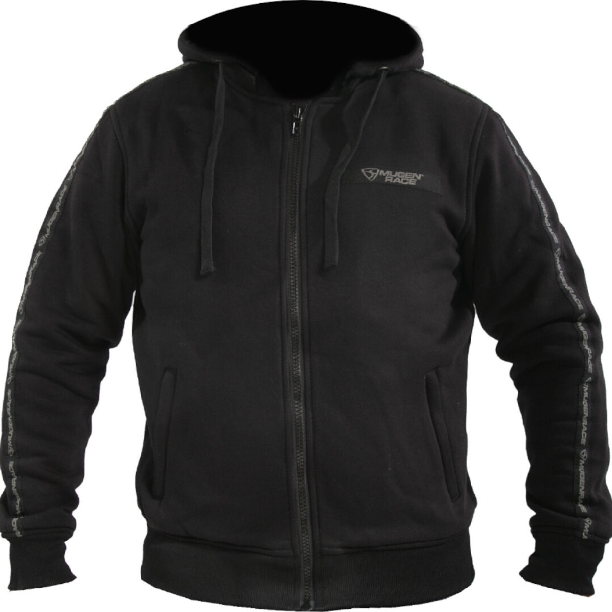 MUGENRACE, SW-2366 sweatshirt zip hoodie c/proteções MANYO preto