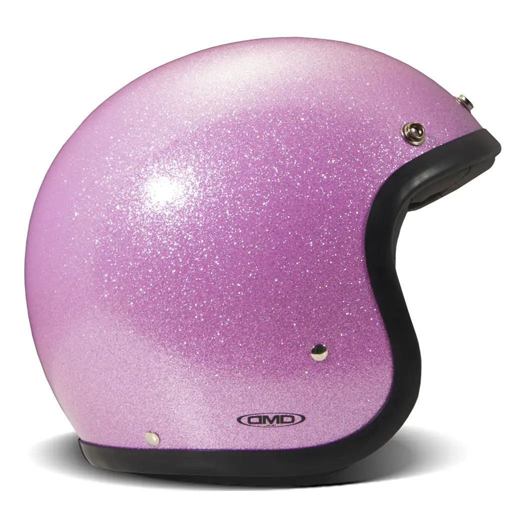 DMD, capacete aberto, JET Retro Glitter Pink