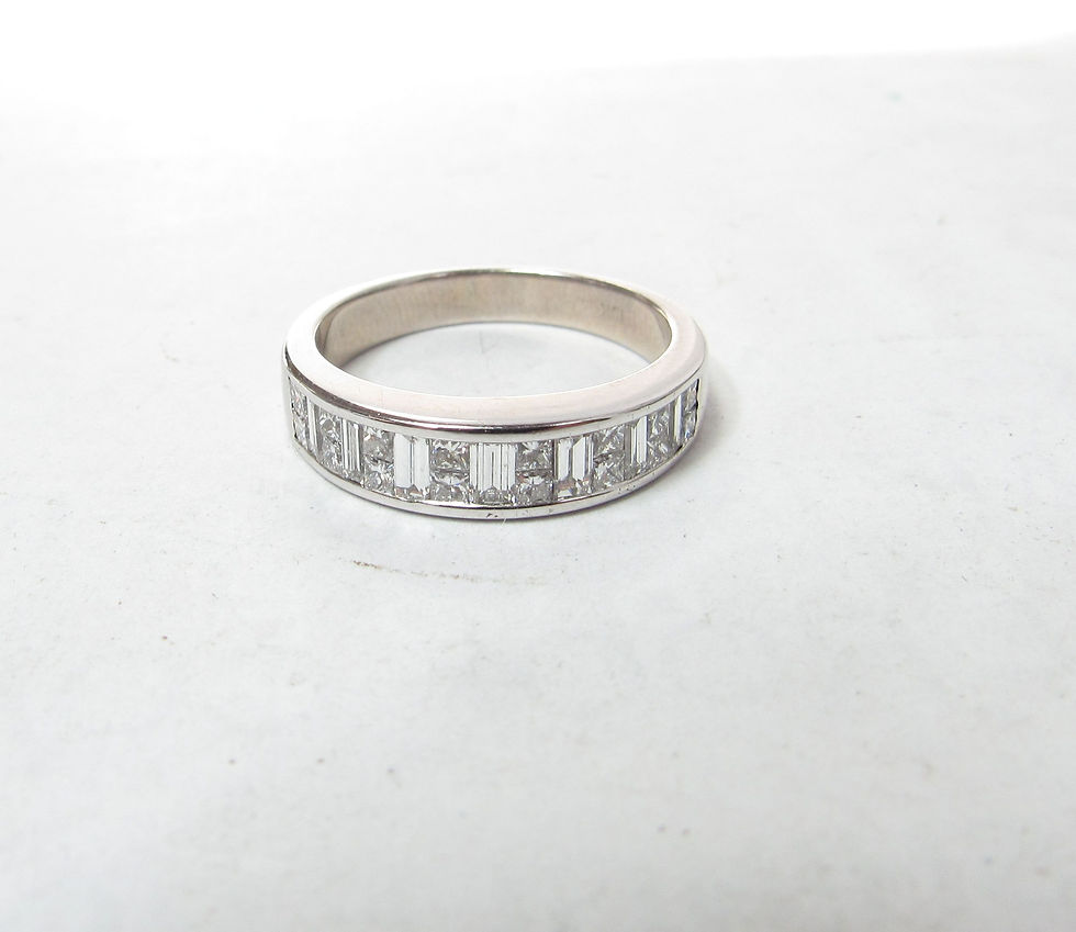 SOLD / 18K Solid White Gold Ring / Band with 1.00 ct Total