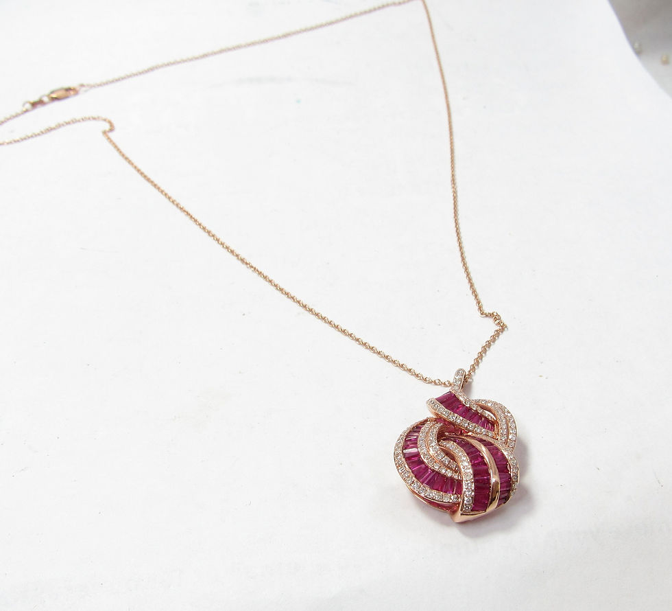 Thumbnail: Effy Ruby Royal 14K Rose Gold Ruby & Diamond Pendant w / Chain