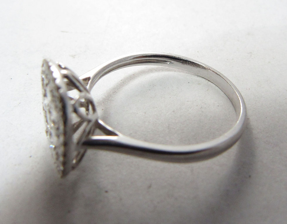 Thumbnail: SOLD / 18K Solid White Gold Cocktail Ring .97 cts Round Natural Diamonds