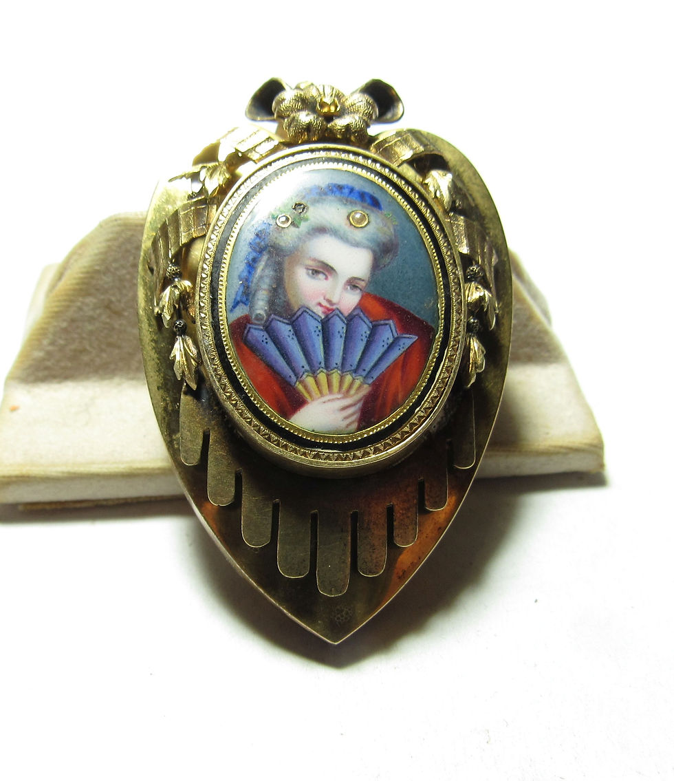 Museum Quality Victorian 14k Gold Locket with Fine Enamel Workmanship