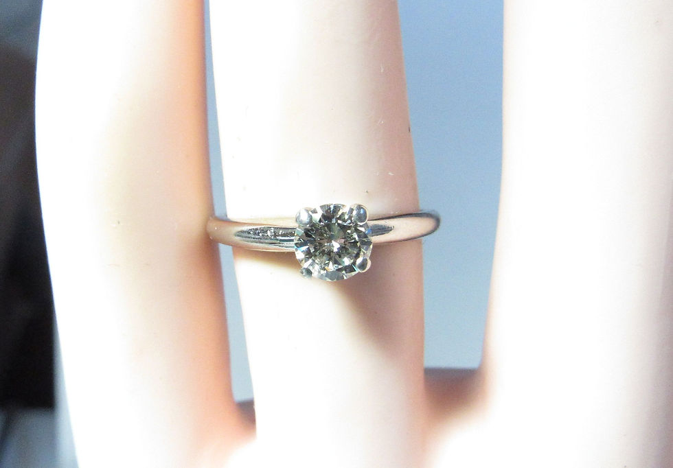 Thumbnail: SOLD / SOLITAIRE 14K White Gold Ring with .65 ct Round Brilliantl Diamond