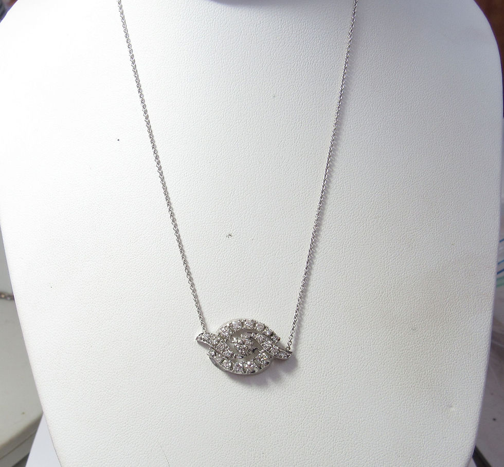 Thumbnail: 14kWhite Gold 16" Necklace w / 14K Pendant Holding 3/4 cts Natural Diamonds
