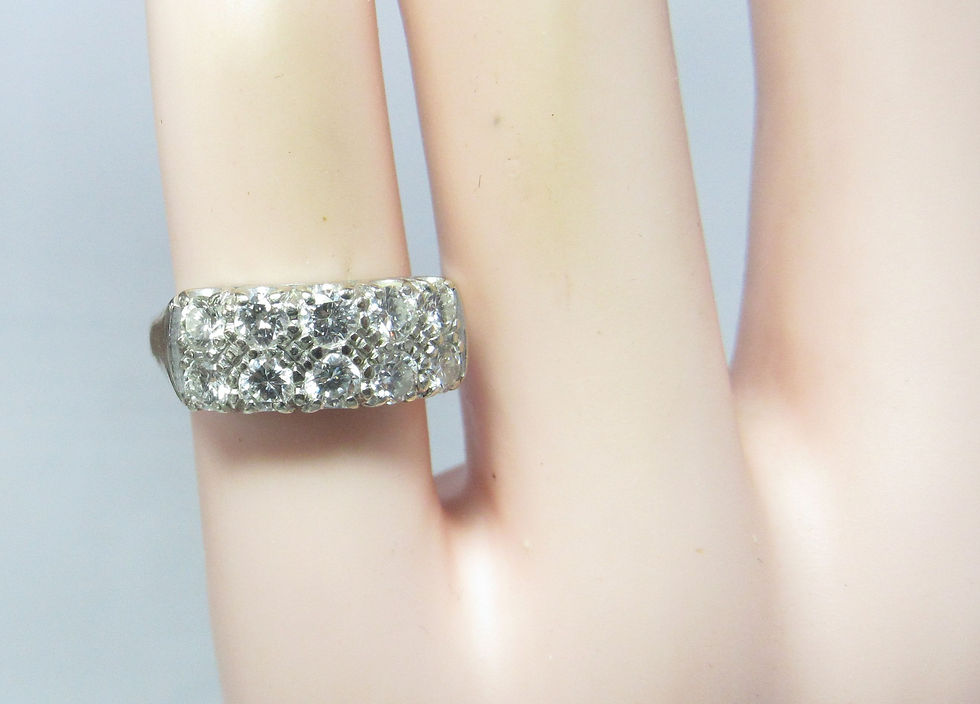 Thumbnail: SOLD /Beautiful 14k White GOLD Ring w / 1.00 ct Total  Natural Diamonds