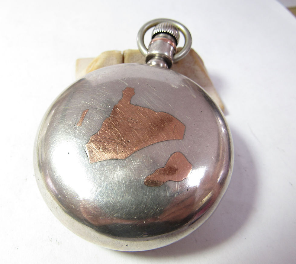 Thumbnail: Antique Coin Silver Waltham 845 Pocket Watch 21 jewel 18 size Runs