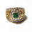 Thumbnail: SOLD /Quality 18k Solid Gold Ring with Clean & Green Natural Emerald & Diamonds