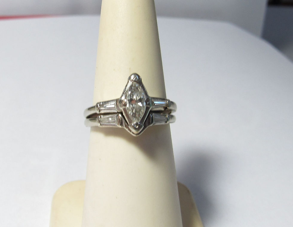 Thumbnail: Solid 14K White Gold Wedding Set with VS Natural Diamonds