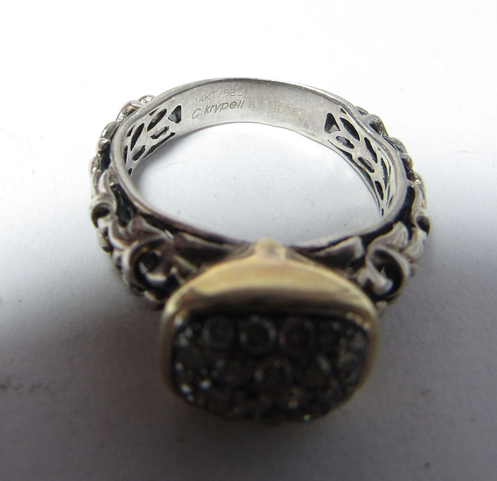 Thumbnail: 14K & Sterling Silver C. Krypell Ring with .65 cts Round Cognac Nat'l Diamonds
