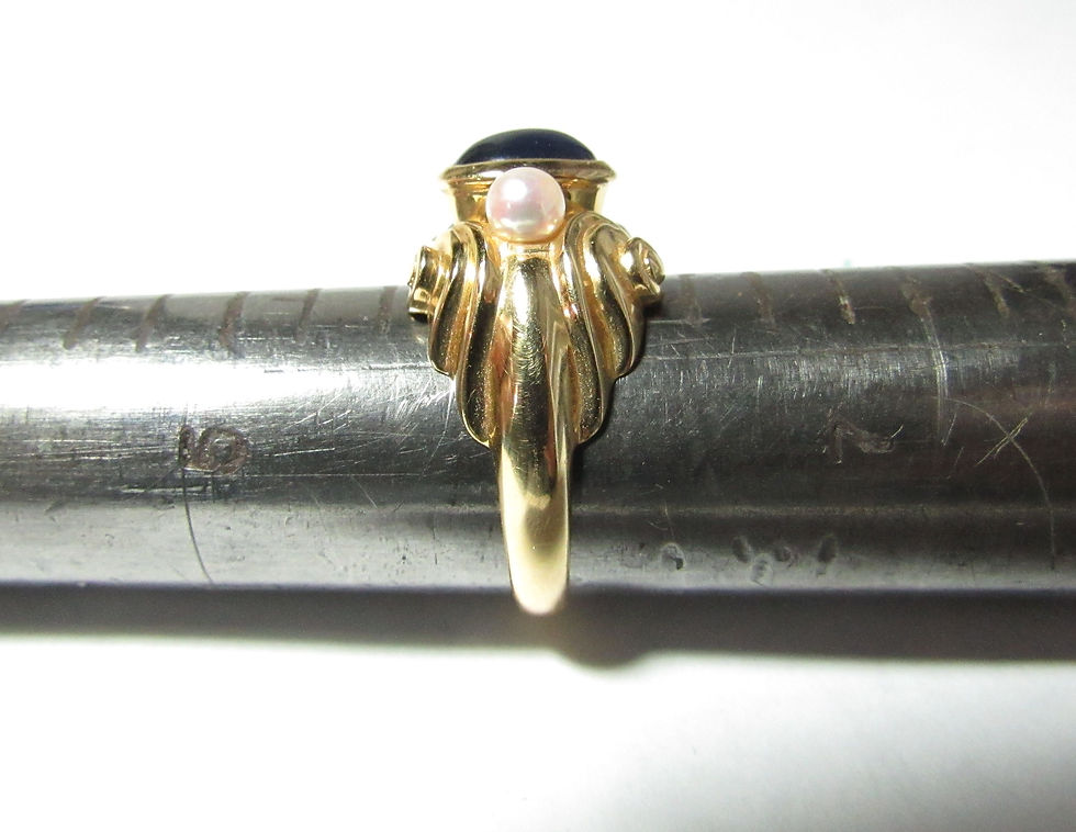 Thumbnail: Solid 14k Gold Elephant Ring with Natural Smoky Quartz, Garnets, Diamonds