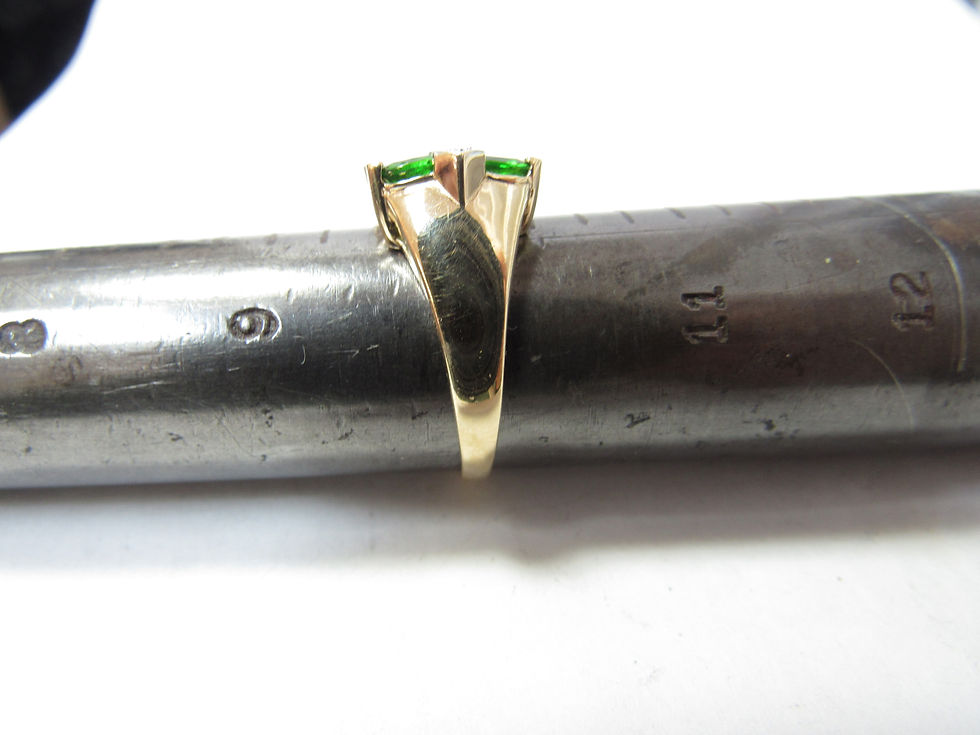 Thumbnail: 14K Solid Gold Cocktail Ring Green Natural Diopside & Diamonds