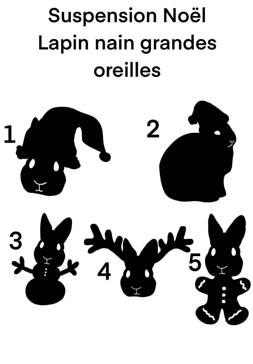 Miniature : 🎅 Suspension de Noël lapin nain grandes oreilles 🎄
