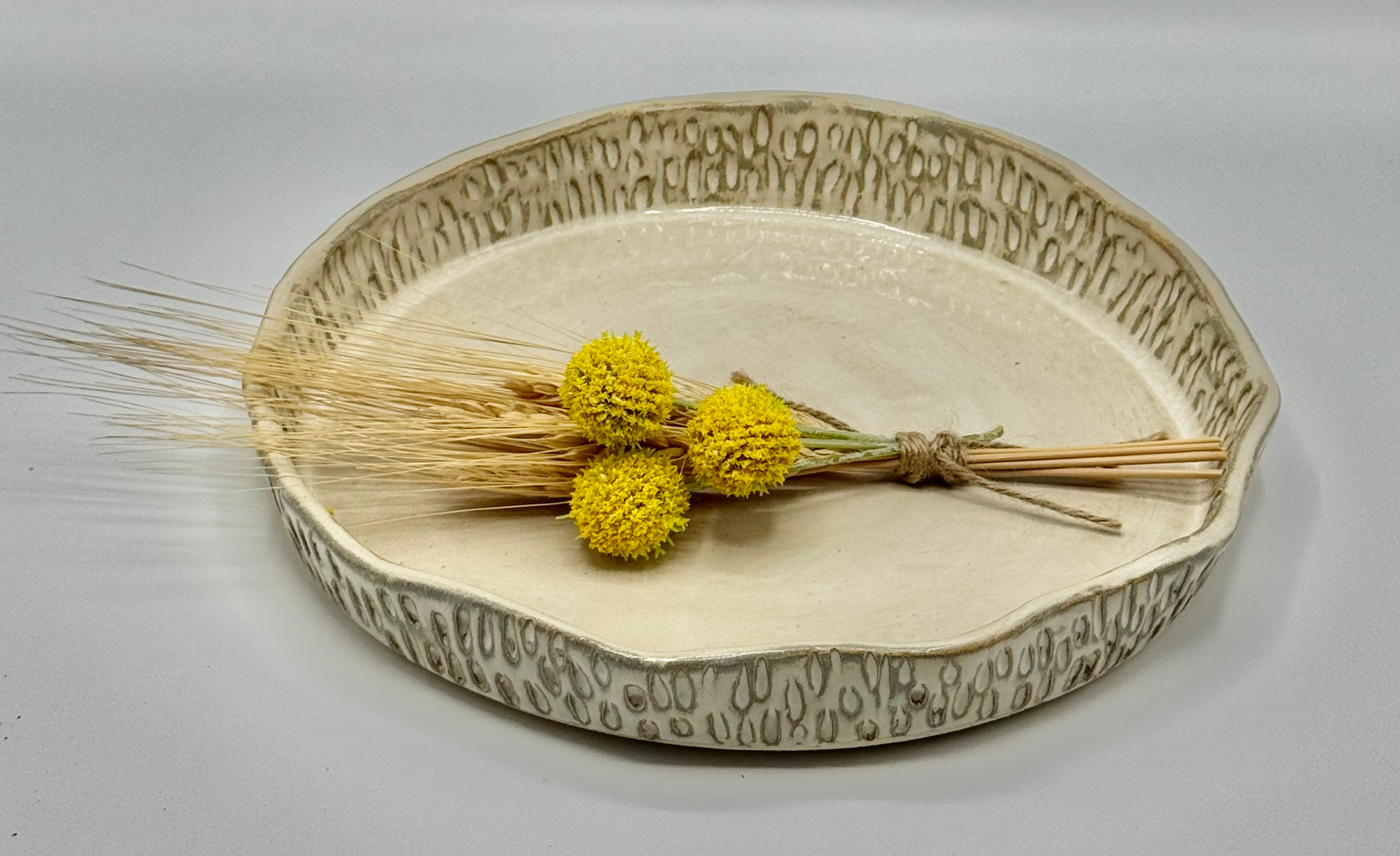 Ceramic Ivory Serving Tray