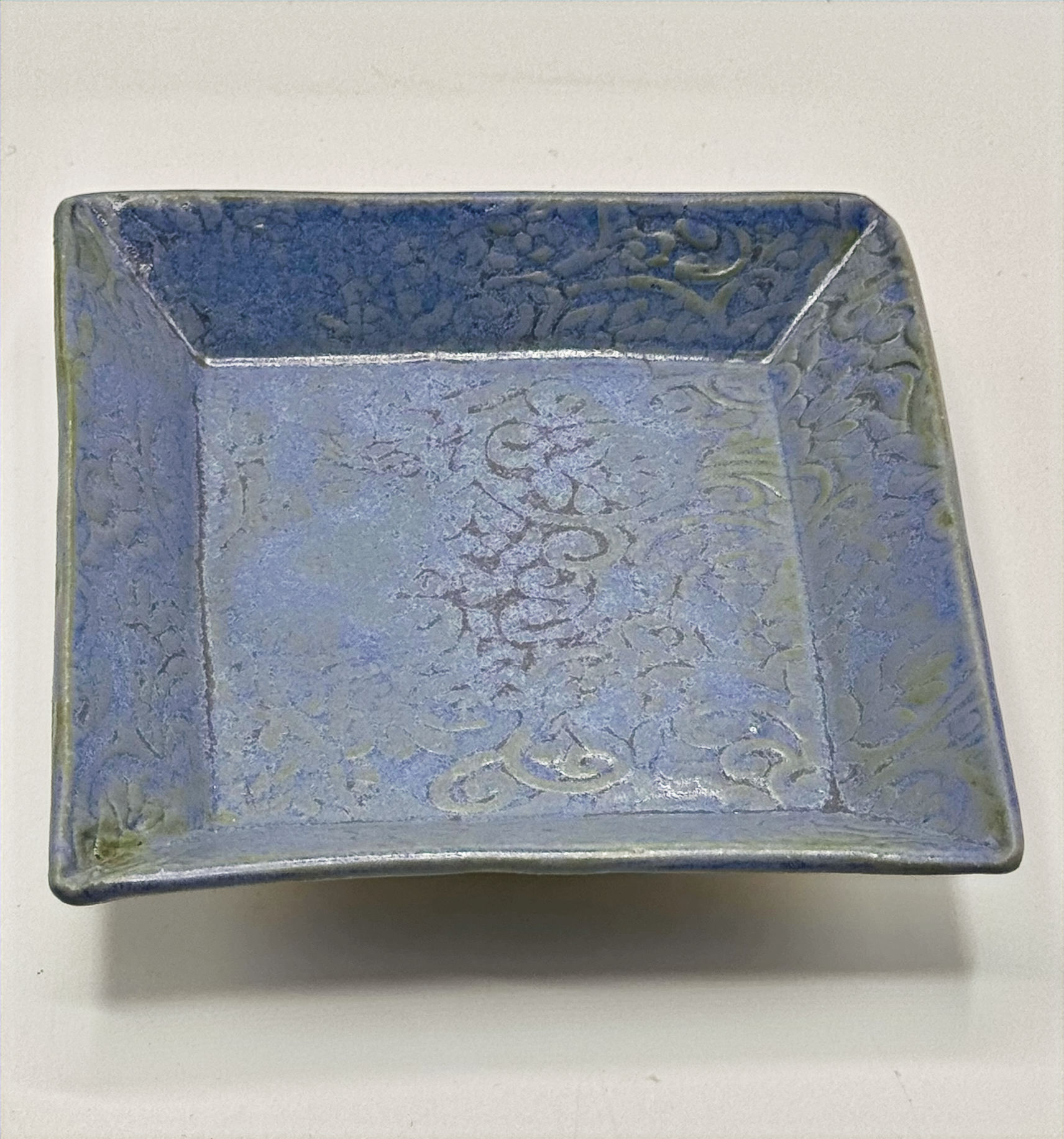 Square floral Capri Blue Dish