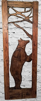 Hand Carved Bear Screen Doors
