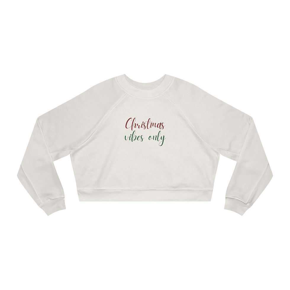 Thumbnail: Christmas Vibes Only Women's Cropped Fleece Pullover