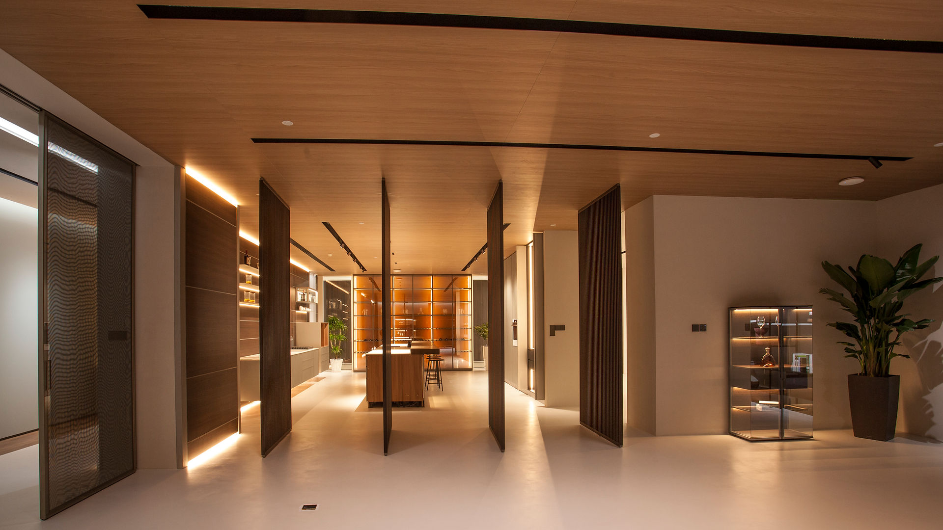 Fluted Glass Pivot Door