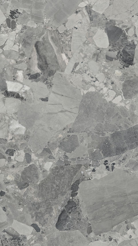 Large format Dolomite tile with a detailed grey stone effect and matte finish.