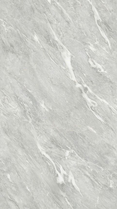 Large format Calacatta Blue porcelain tile with intricate grey veining.