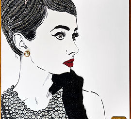 Audrey Hepburn rhinestoneart1