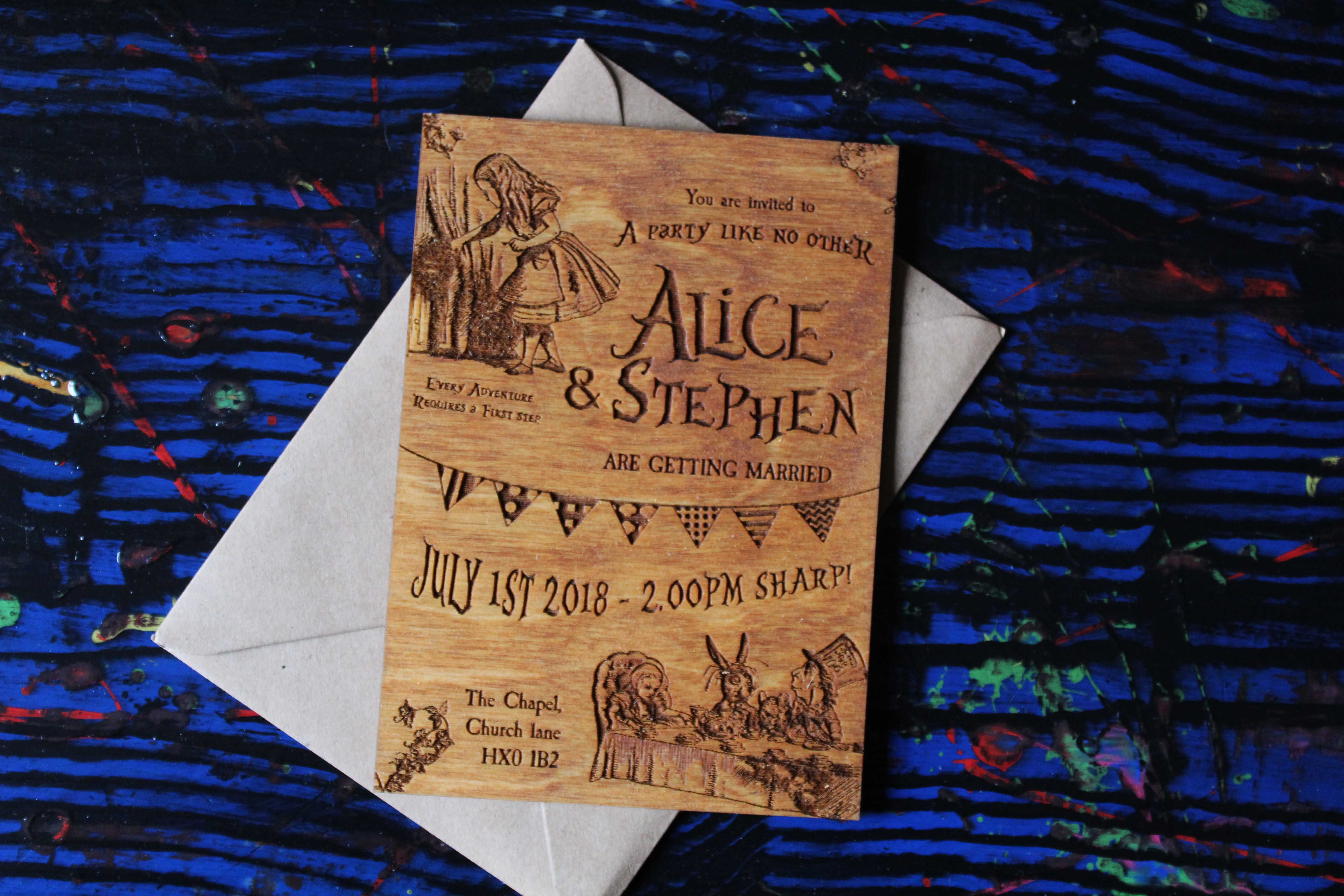 Alice in Wonderland Wedding Invitations (Set of 10)
