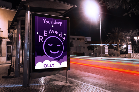 blank-advertisement-bus-shelter-with-blurred-traffic-lights-night