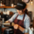 Artisan coffee latte at Brooklyn coffee shop made with wild Ethiopian beans