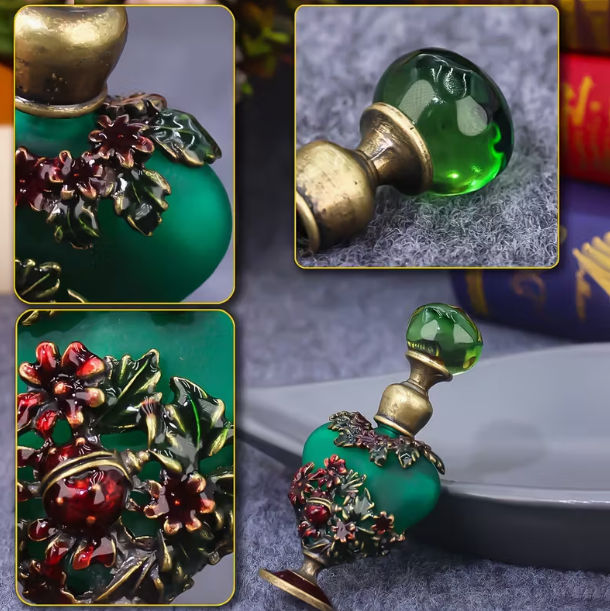 Miniatura: Frasco Perfumero Vintage "Escabeo Dorado" – Edición Coleccionista 🐾
