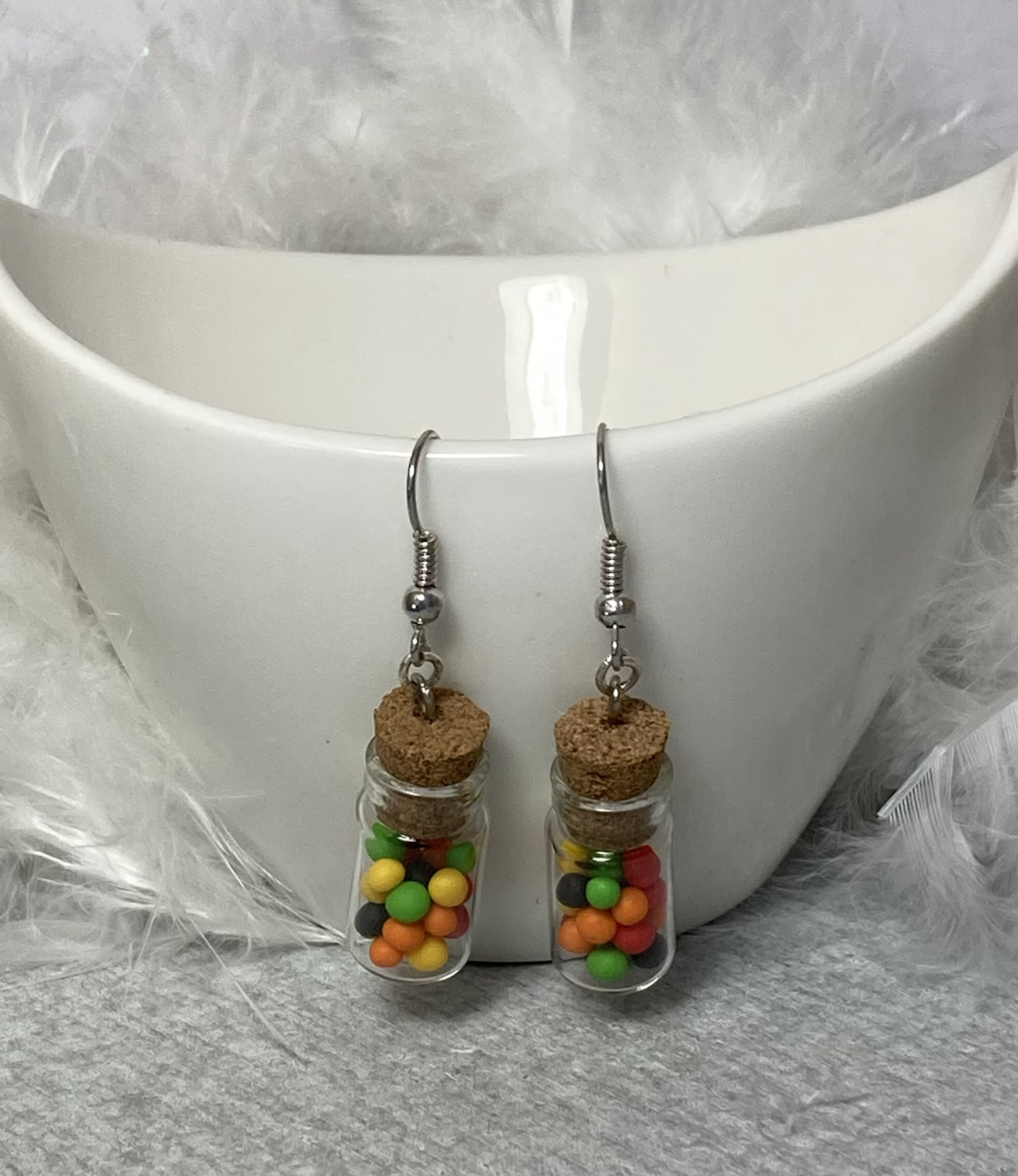 Boucles  d’oreilles  fiole de bonbons 