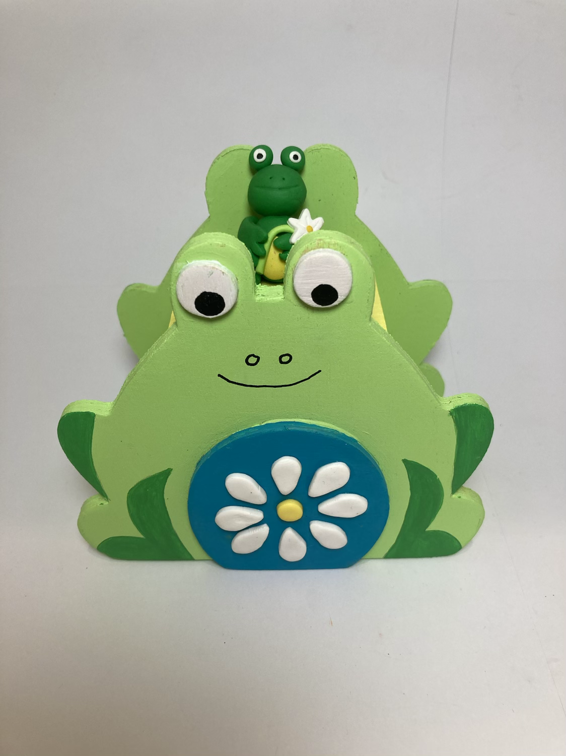 Tirelire  Grenouille verte et turquoise 