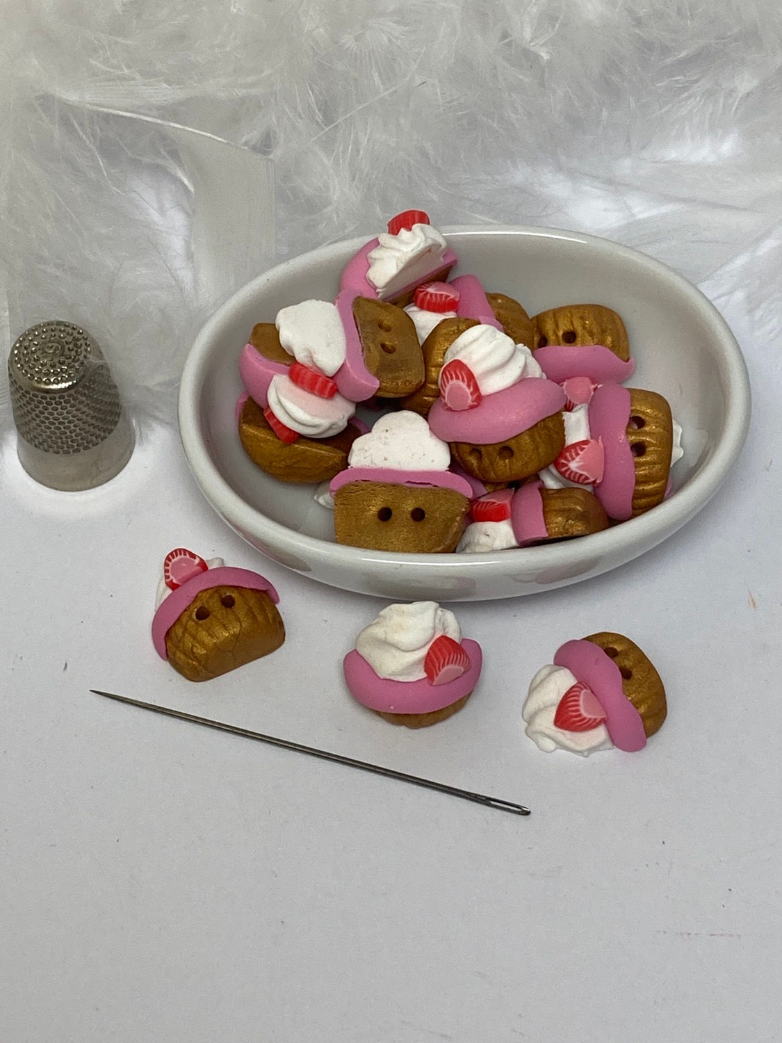 Bouton  Cupcake  fraise 