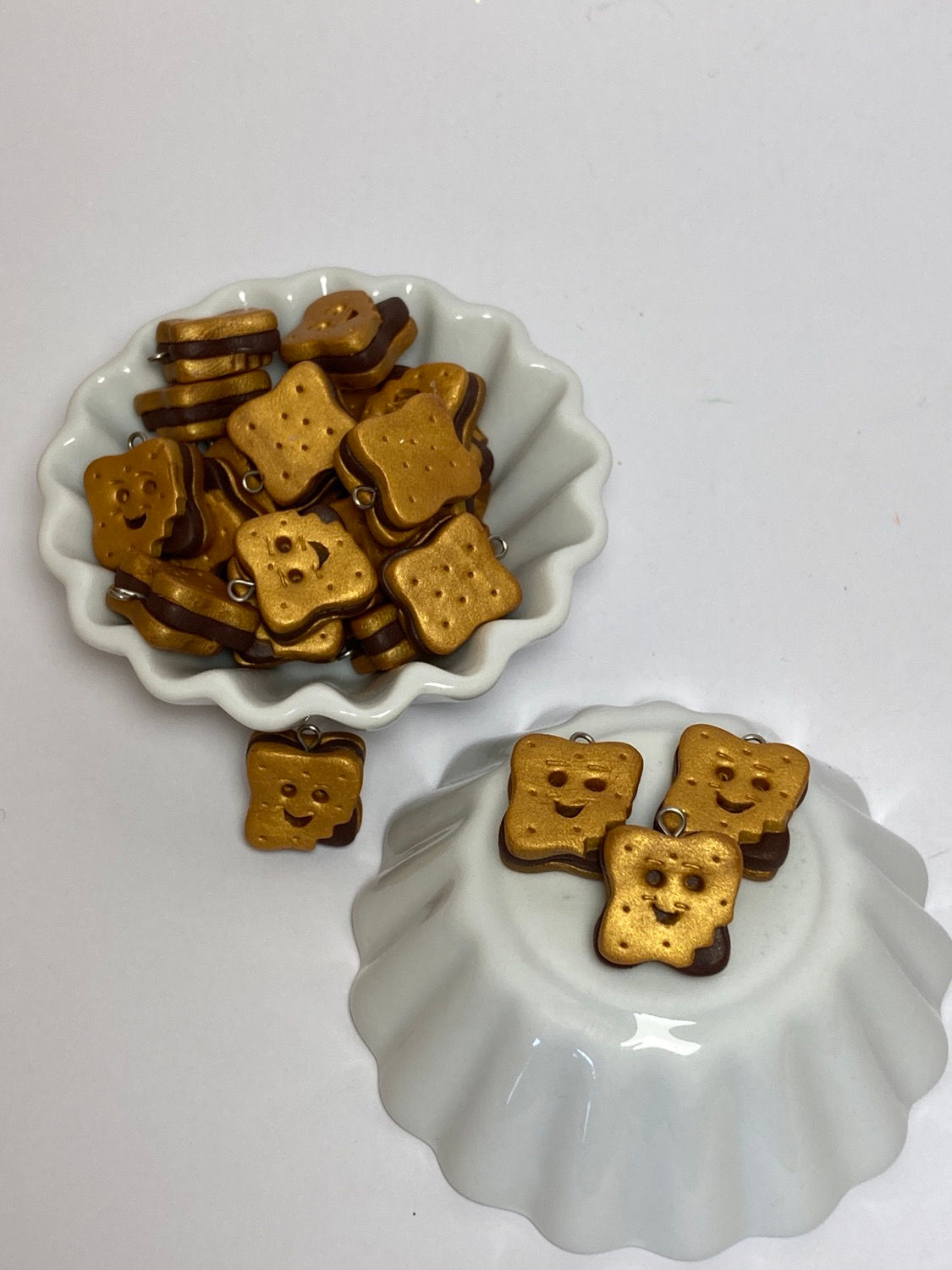Breloque  Biscuit sourire chocolat 