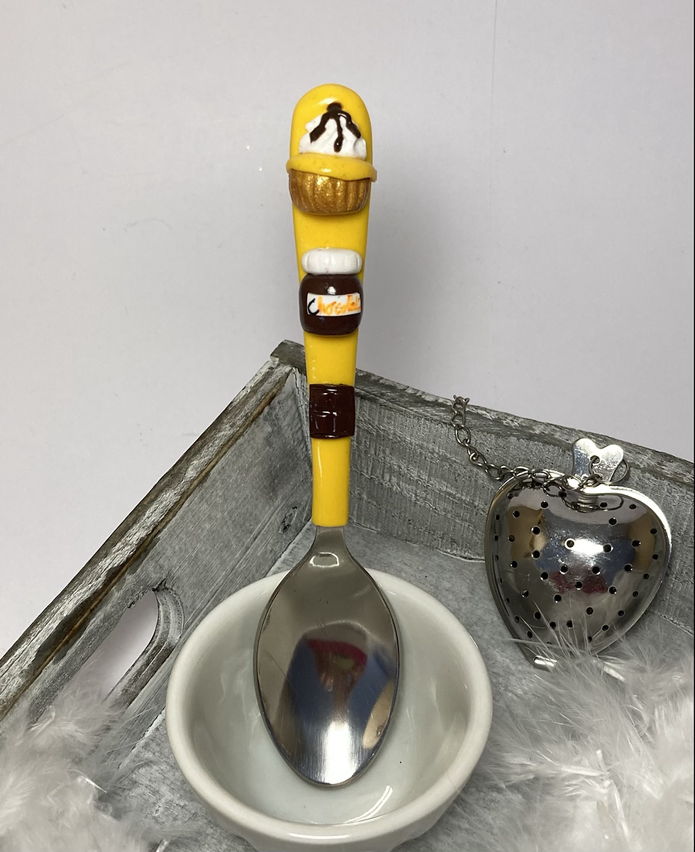 Miniature : Petite cuillère  jaune-chocolat 
