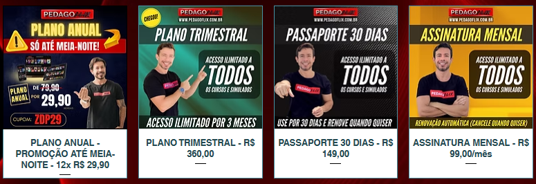 Os Planos de acesso da Pedagoflix permitem acessar TODOS os cursos da plataforma!