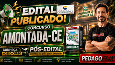 Curso preparatório para o Concurso Amontada CE na área da educação com aulas de pedagogia, legislação, BNCC, didática, simulados Consulpam e questões comentadas da Pedagoflix.