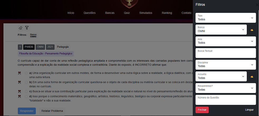 Plataforma Pedagoflix Questões com mais de 100 mil questões comentadas para concursos da Educação, simulados online e treino completo para professores e pedagogos